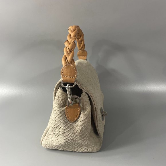 Aphròs Capri Python Print Suede Small Hobo Bag - Picture 4 of 12